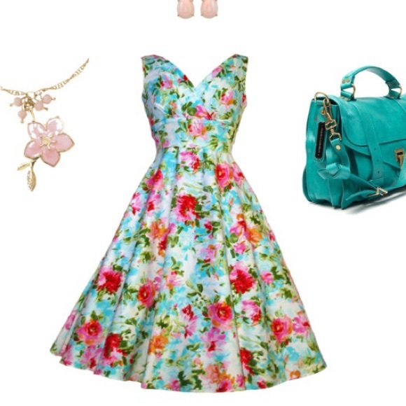 Stop Staring Watercolor Floral Swing Dress - Picture 3 of 8